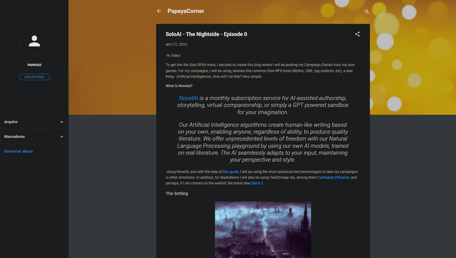 Follow LaPapaya’s AI illustrated solo RPG diary updates on the PapayaCorner!