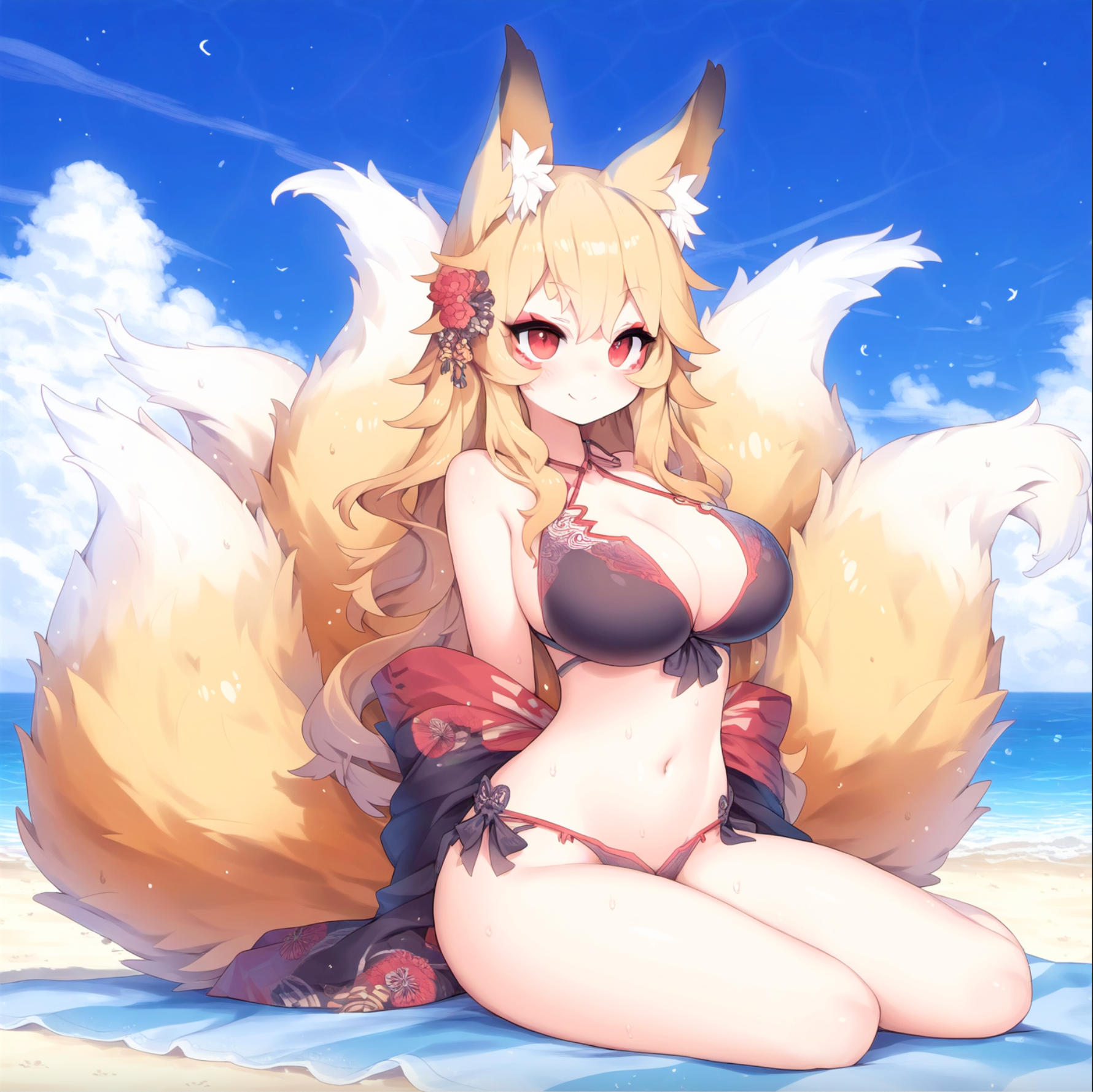 NovelAI Diffusion Furry V1.3 vs V3 comparison for the same prompt.