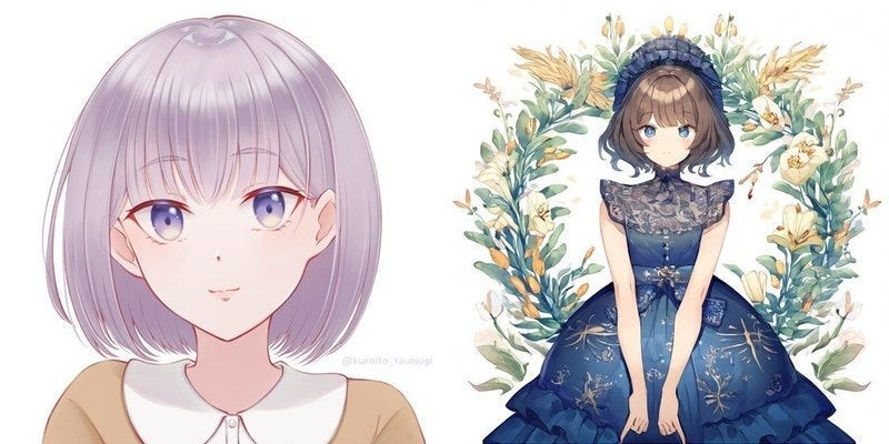 Left: Self-created drawing Right: AI illustration